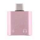 USB C to 3.5mm Audio Adapter, 2 in 1 USB Type C Male to 3.5mm Female Stereo Earphone Converter Dongle and Charging Adapter for Type C Devices Pink