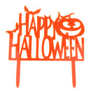 Acrylic Happy Halloween Bat Pumpkin Cake Toppers Halloween Party Decoration