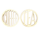 Coffee & Tea Wooden Coasters Drinks Cup Mats Set Wedding Housewarming Gift