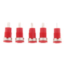 5pcs 4mm Banana Jack Panel Mount Binding Post Socket Terminal Connector 1000V 32A, Red