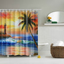 Home Bathroom Shower Room Decor Charms Colorful Fabric Bath Shower Curtain With Hooks Ring 3