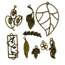 25pcs Wholesale Mixed Tibetan Vintage Bronze Tree Leaf Charms Necklace Pendants Jewelry DIY Making