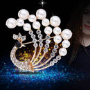 Gorgeous Peacock Bird Brooch Pins Womens Elegant Rhinestone Pearl Brooch
