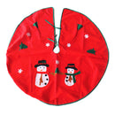 90cm Christmas Tree Skirt 2 Snowman Pattern Applique Home Holiday Decor