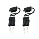 2 Sets Winch Trailer 50A 600V Battery Quick Connector Plugs with Dust Caps Black