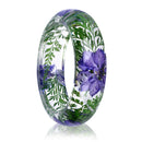 Fashion Jewelry Women Transparent Plastic Bangle Bracelet Dry Flower Inside