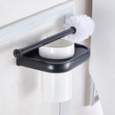 Solid Brass Toilet Brush Holder with Ceramic Cup Antique Wall Mounted