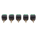 5 Pieces 3.5mm (1/8inches) Stereo Audio Male to AV 3-Screw Terminal Female Phoenix Adapter Connector