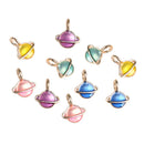 10 Piece Mixed Color Alloy Planet Shape Pendants Charms Jewelry Making Findings