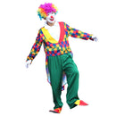 Novelty Clown Costume Comedy Grids Adult Outfit Nose Gloves Set Fancy Dress