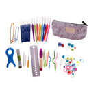 66PCS/SET Aluminium Crochet Hooks Needles Knitting Weaving DIY Tools Sewing crafts Supplies Blue