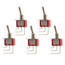 5pcs Red On/On Mini Toggle Switch 3 PIN SPDT Right Angle Length 39mm