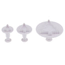 3Pcs Vegetable Fruit Cutters Shapes Set For Kids, Mini Bulk Plastic Cookie Cutters Cheese Presses, Tree Shaped Mold for Decorative Diameter 3.3-7.5cm