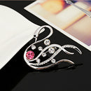 Fashion Elegant Women Crystal Swan Brooch Pin for Overcoat Accessories Silver
