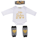 Set Of Baby's Crawl Outfit With Headband Leg Warmer Newborn Romper Bodysuit Dress 90cm