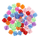 50 Pieces Mixed Transparent Acrylic Dice Spacer Beads 8x8mm for Jewelry Making & Kids DIY Beaded Craft Necklace Bracelet Handmade Accessories