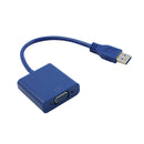USB3.0 To VGA Multi-display Adapter Converter Video Graphic Card Cable Blue