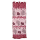 Floral Pattern Window Door Balcony Drape Curtain Home Office Decor Dark Purple