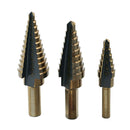 3Pieces Large Cone High Speed Steel Step Hole Cutting Drill Bit Set Cutter