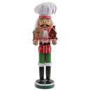 Exquisite Christmas Hand Painted Wood Nutcracker Cook w/Tray Walnut Puppet Xmas Holiday Decorative 36cm