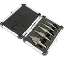 5pcs Titanium HSS Cone Step Drill Bit Set Imperial 1/4" 3/16" 1/2" Hex Shank