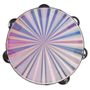 Double Row Jingle Wood Polyester Radiant Tambourine Hand Drum Band Accompaniment 8.03 x 2.16inch