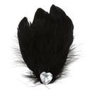 Women's Diamante Feather Hair Clips Wedding Party DIY Hair Decor Black
