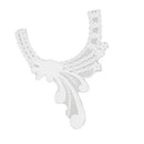 Fashionable Floral Lace Collar Applique Embroidered Sewing Trims Patches for Bridal Wedding Costume Dolls DIY White