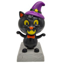 Solar Powered Dancing Magic Cat Figure Bobble Head Toy, Halloween Party Ornament, Home Desk Decoration