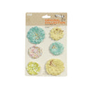 Colorful Paper Flowers 6pcs Cards Crafts Embellishment