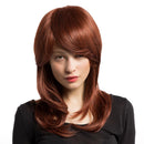 Auburn Red Layered Wig Natural Wave Medium Long Synthetic Hair Hen Party Night Fancy Dress Full Wigs for Women Girls Ladies