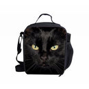 Portable Insulated Thermal Cooler Cute Black Cat Animal Design Lunch Box Office School Carry Tote Picnic Case Storage Bag