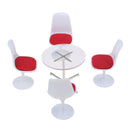 1:12 Scale Metal Tulip Chair Swivel Chair Round Coffe Table for Dolls House Miniature Furniture Living Room Decor