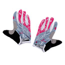 Anti-Slip Elastic Wear-Resistant Sweat Wiping Full Finger Cycling Gloves Fitness Breathable Shockproof Mittens 1 Pair Rose