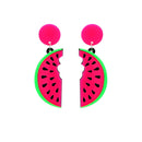 1 Pair Fashion Women Lady Girl Cartoon Fruit Acrylic Hip Hop Watermelon Stud Earrings 70 x 22mm
