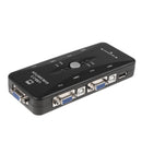 USB 2.0 KVM Switch Box Connects Printer Keyboard Mouse 4 Computers Use