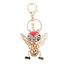 Rhinestone Crystal Fashion Flying Bee Keyring Keychain Red