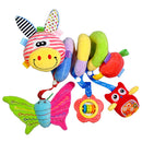 Cute Spiral Activity Stroller Car Seat Cot Lathe Hanging Bell Baby Play Travel Toys Newborn Baby Rattles Infant Soft Plush Toys Yellow Mouth Deer