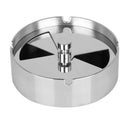 1pc Stainless Steel Windproof Ashtray with Lid Bar Pub Cigar Ash Storage