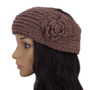 Crochet Flower Knitting Wool Headband Headwear Hair Accessory Coffee