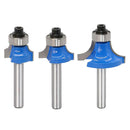 3x/set 1/4" Shank Reversible Finger Joint Set Woodworking Cutter Tool