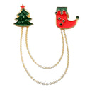 Unique Jewelry Christmas Lapel Pin Suit Corsage Tassel Chain Brooch Pin