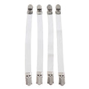 4 Pieces Elastic Bed Sheet Mattress Covers Blanket Clip Fasteners White