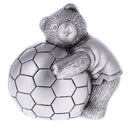 Vintage Alloy Metal Bear with Football Money Box Piggy Bank Coin Saving Pot