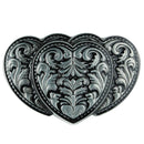 Vintage Western Flower&Grass Heart Silver Tang Dynasty Cowgirl Belt Buckle