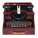 Retro Creative Typewriter Wind Up Music Box Clockwork Toy Desktop Supplies Kids Toy Gift