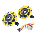 Super Loud Blast Tone Grill Mount 12V Electric Compact Car Horn Kit Yellow