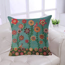 Home Bedroom Sofa Decor Throw Square Cushion Pillow Case Colorful Flower Pattern Charms Car Pillow Cushion Cover Linen Pillowcase