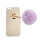 Gold Mobile Phone Case Protective Back Cover with Imitation Purple Wool Ball for iPhone 6 / 6S