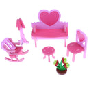 3D Wood Puzzle Dressing Table Set DIY Assembly Blocks Model Kids Pretend Play Hands-on Toy Home Decor
